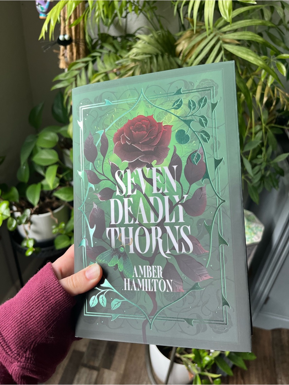 Seven Deadly Thorns by Amber Hamilton - Green & Red Hardcover